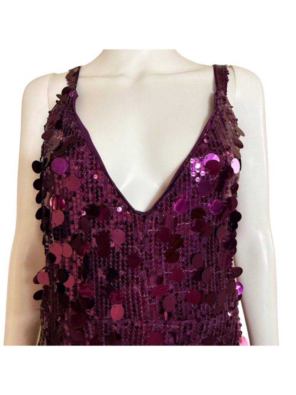 Fashion Nova Womens Maxi Dress Plum 3X Polyester Sequin Fully Lined Formal - Picture 11 of 15